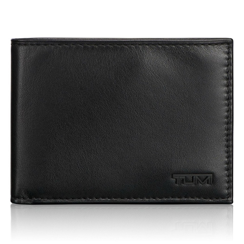 TUMI Sleek Black Leather Men's Wallet